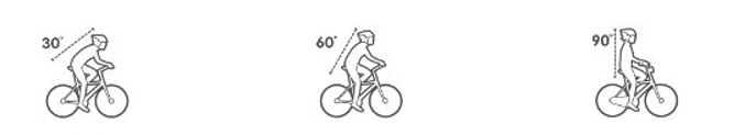 Détail des positions d'un cycliste à vélo