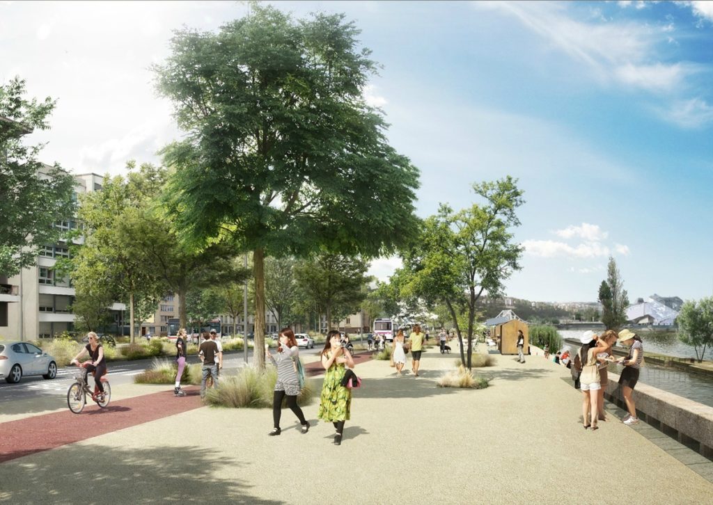 Projet declassement A7 Lyon Mulatière - piste cyclable